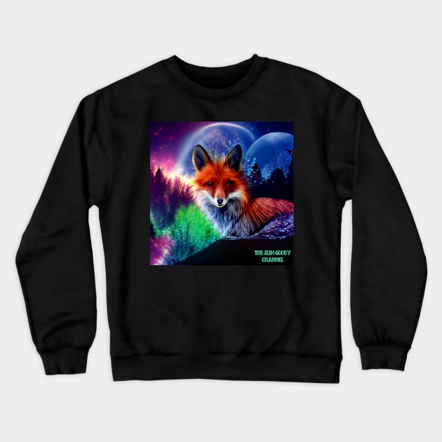 Fox in Magical slimgoody forest Crewneck Sweatshirt by Slimgoody's Tees